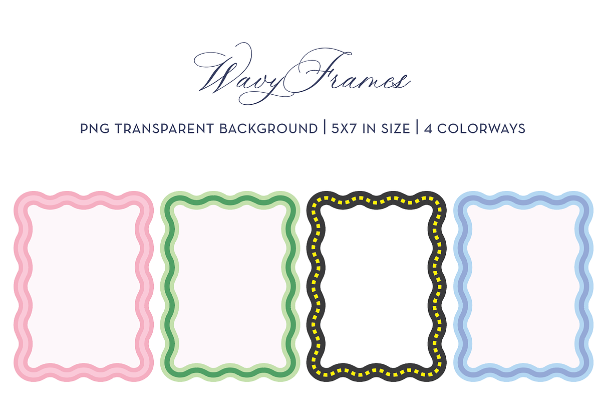 Wavy Frames Digital, an Object Graphic by SarahOMaryDesigns
