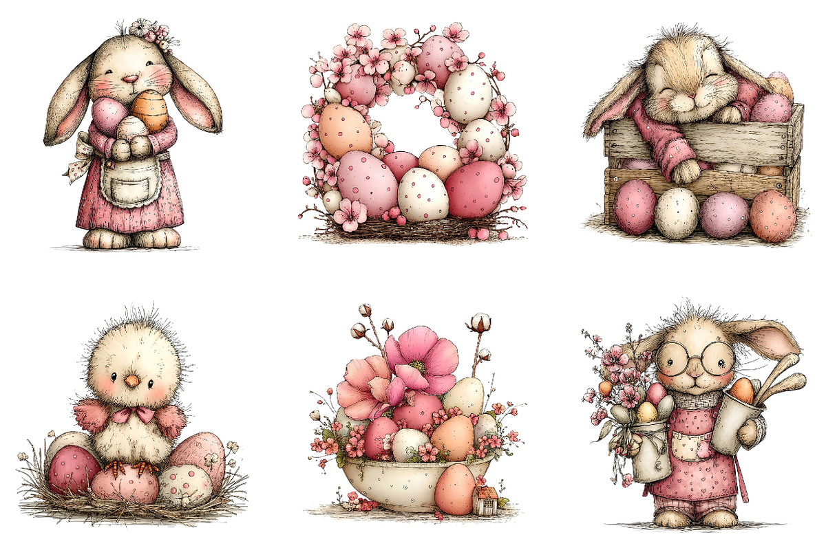 Farmhouse Easter Decor Clipart, an Illustration by CreationArt (Photo 3 of 7)