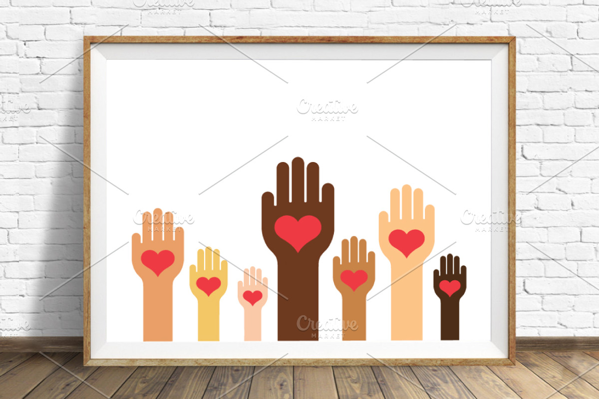 Hands & Hearts (Skin Colors Version), a Decorative Illustration by beguima (Photo 2 of 2)
