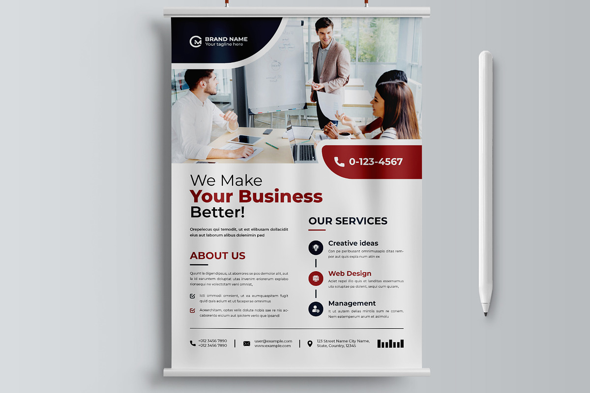 Creative Agency Poster Layout, a Flyer Template by MightyDesign (Photo 2 of 5)