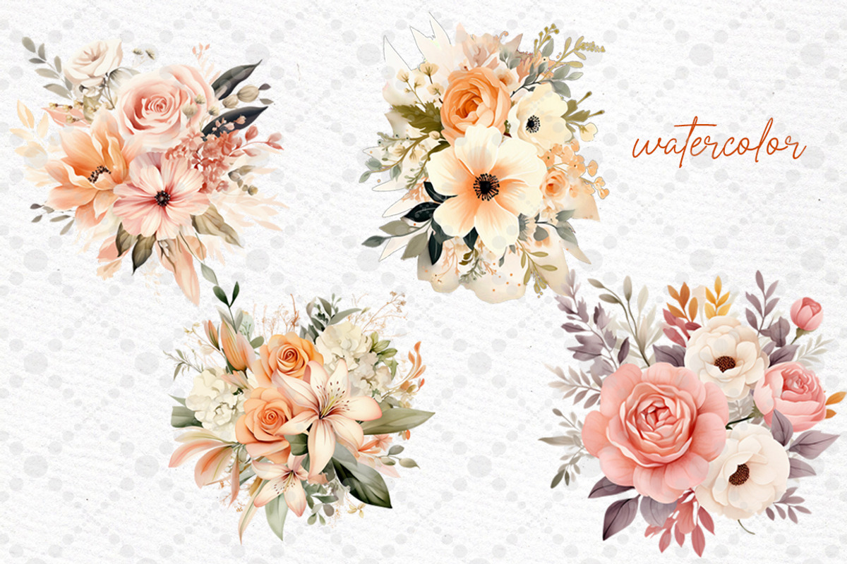 Watercolor Lily Flowers Clipart, a Decorative Illustration by LeCoqDesign (Photo 2 of 6)