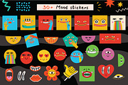 MOODS cartoon modern clipart pack, a Decorative Illustration by Virinaflora (Thumbnail 3 of 10)