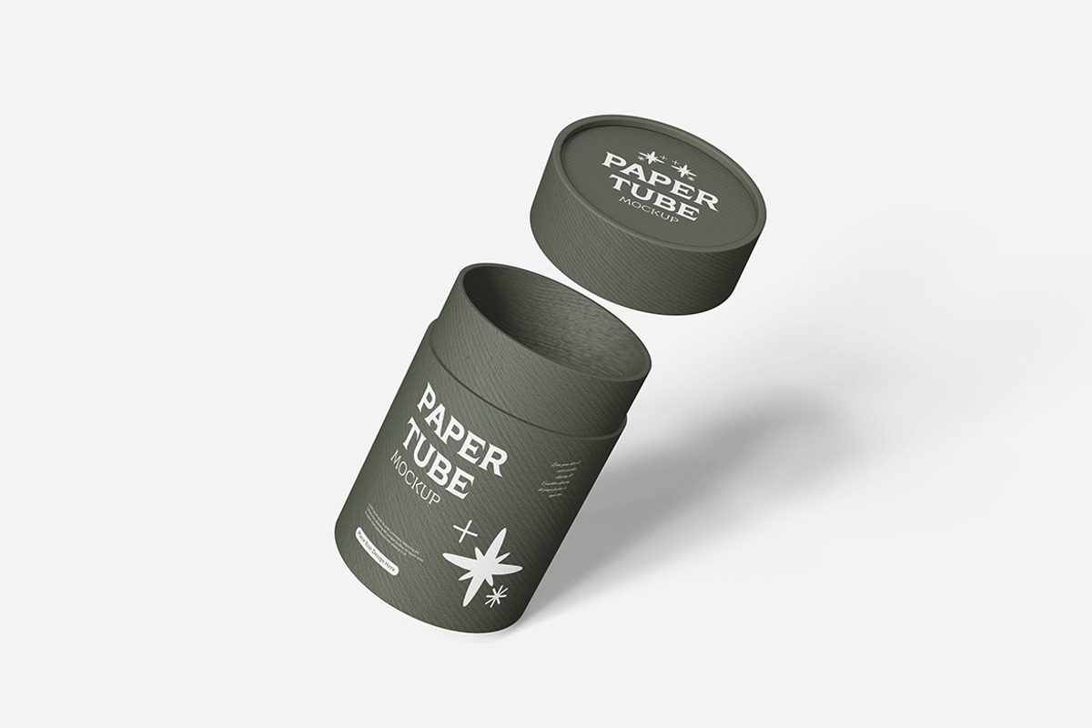 Minimalist Paper Tube Mockup, an Advertising Mockup by Indah (Photo 2 of 6)