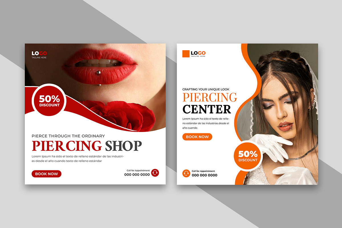 Piercing Shop Social Media Post, a Social Media Template by nandinigraphics (Photo 2 of 2)