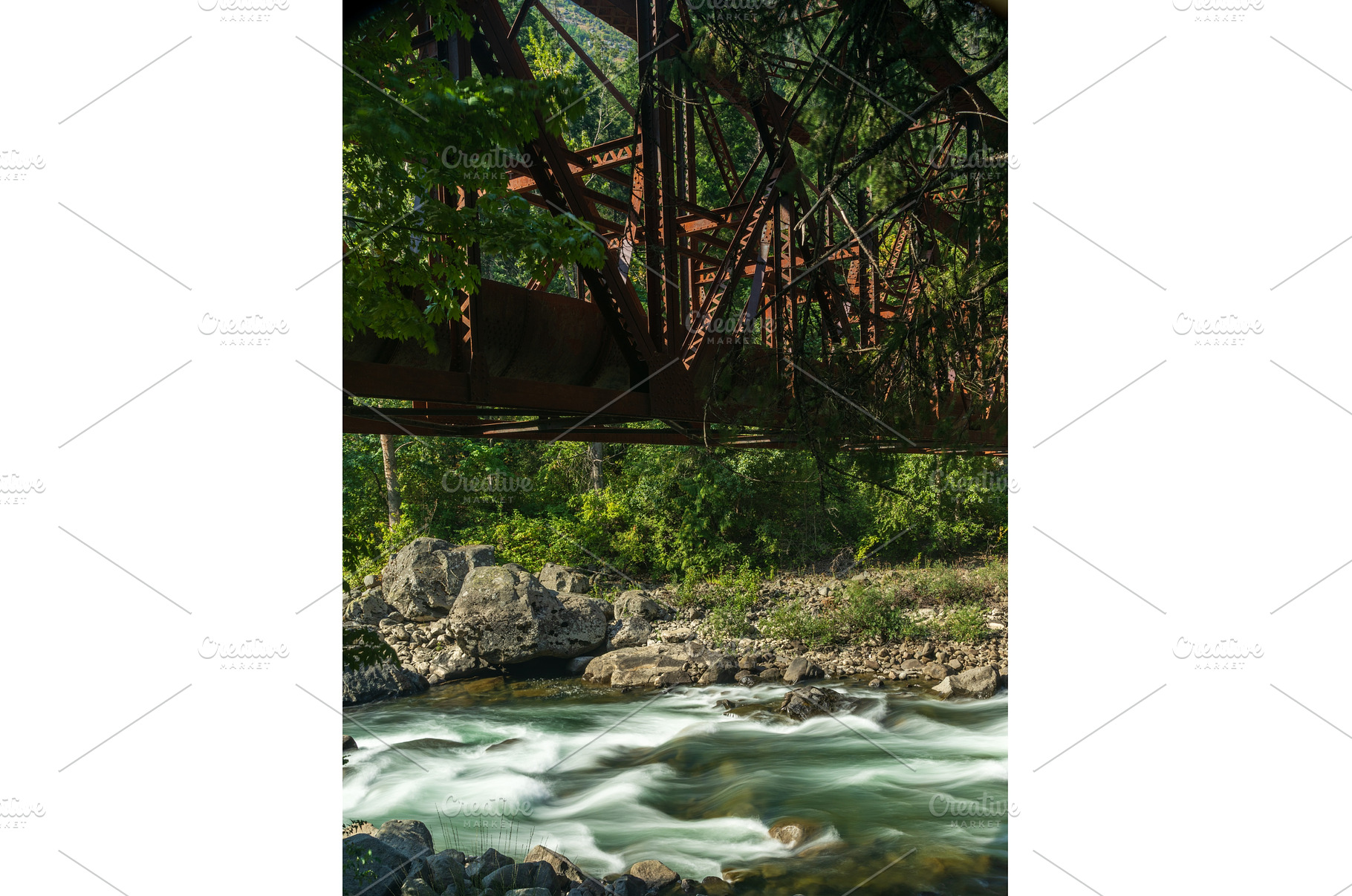 Tumwater Canyon pipeline bridge over, a Nature Photo by Backyard Stock