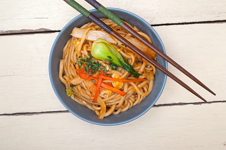 Hand pulled ramen noodles and vegetables 005 stock photo containing cuisine, a Food & Drink Photo by keko64