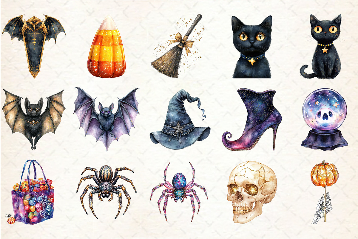 Sparkling Halloween Clipart, an Illustration by Rose Art (Photo 2 of 7)