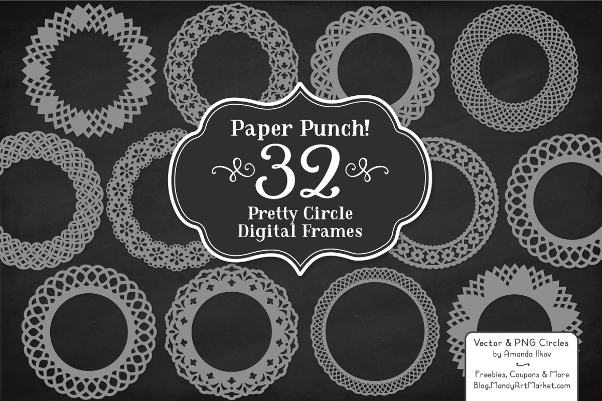 Grey Round Lace Frames, an Illustration by Amanda Ilkov (Photo 2 of 5)