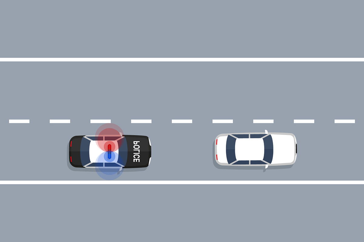 The police stop a car., an Illustration by MarkoBabii