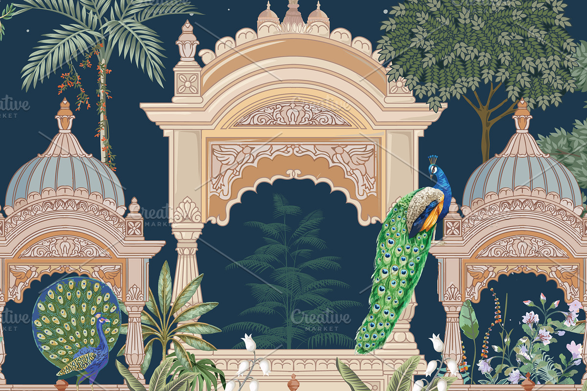 Mughal Garden Bird Illustration, a Decorative Illustration by Mughal Wallpaper (Photo 2 of 3)