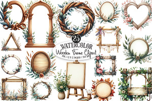 Wooden Frame Sublimation Clipart, an Illustration by Designking