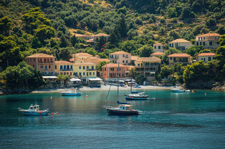 Assos resort town in Ionian sea offe, a Photo by Iftikhar Alam