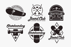Set of Vintage skateboarding logo, a Branding & Logo Template by DOMHOUZE