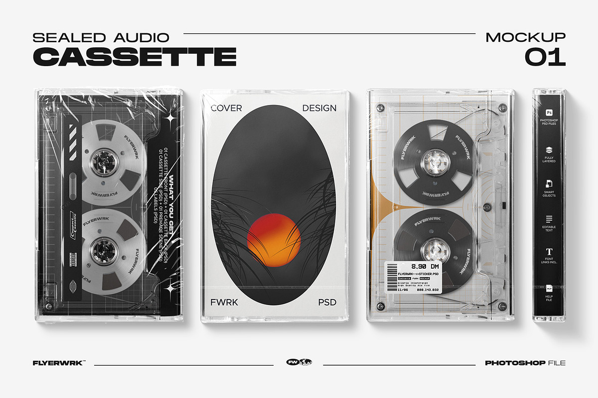 Cassette Mockup Bundle, a Product Mockup by FLYERWRK (Photo 2 of 16)