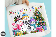 Christmas Tree Snowman Family PNG, a Seasonal Illustration by designcity5 (Thumbnail 1 of 4)