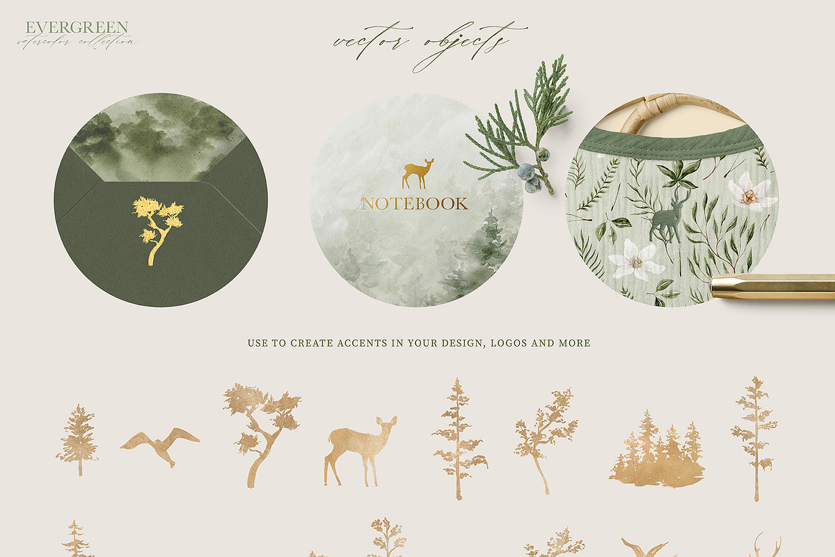 Evergreen Watercolor Forest, an Animal Illustration by Julia Dreams (Photo 9 of 10)