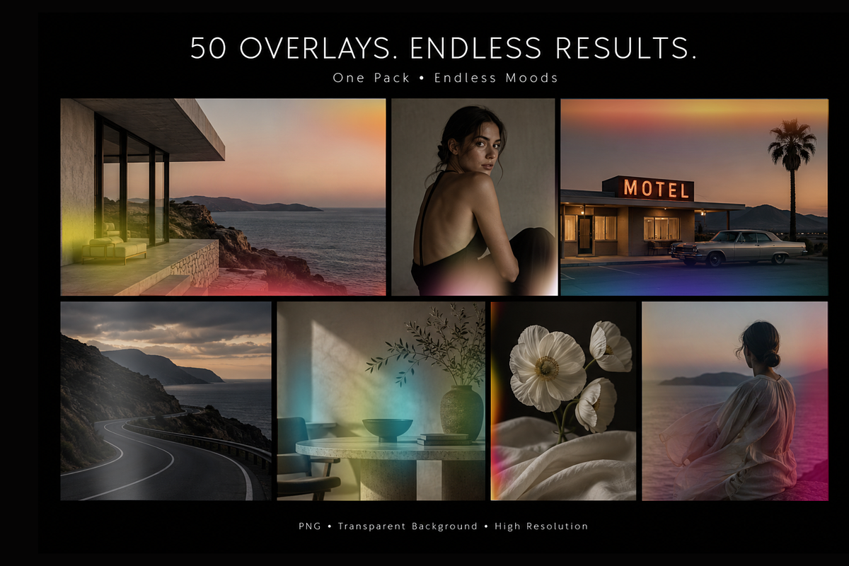 Prismatic Light Leaks 50PNG Overlays, a Texture Graphic by MarisoArt (Photo 9 of 9)