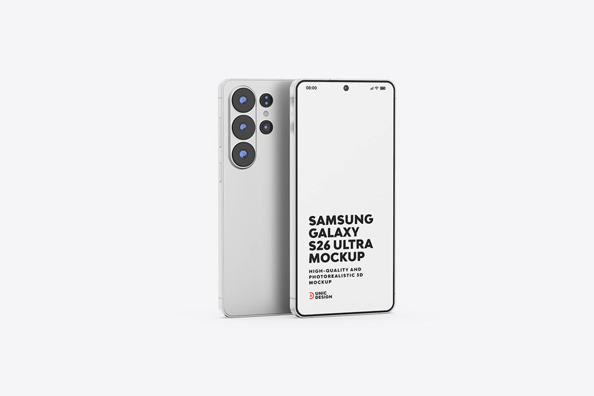 Samsung Galaxy S26 Ultra Mockup, an Android Mockup by UnicDesign (Photo 8 of 11)
