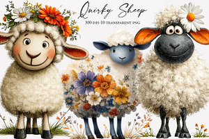 Quirky Sheep Clipart, an Illustration by Designworld