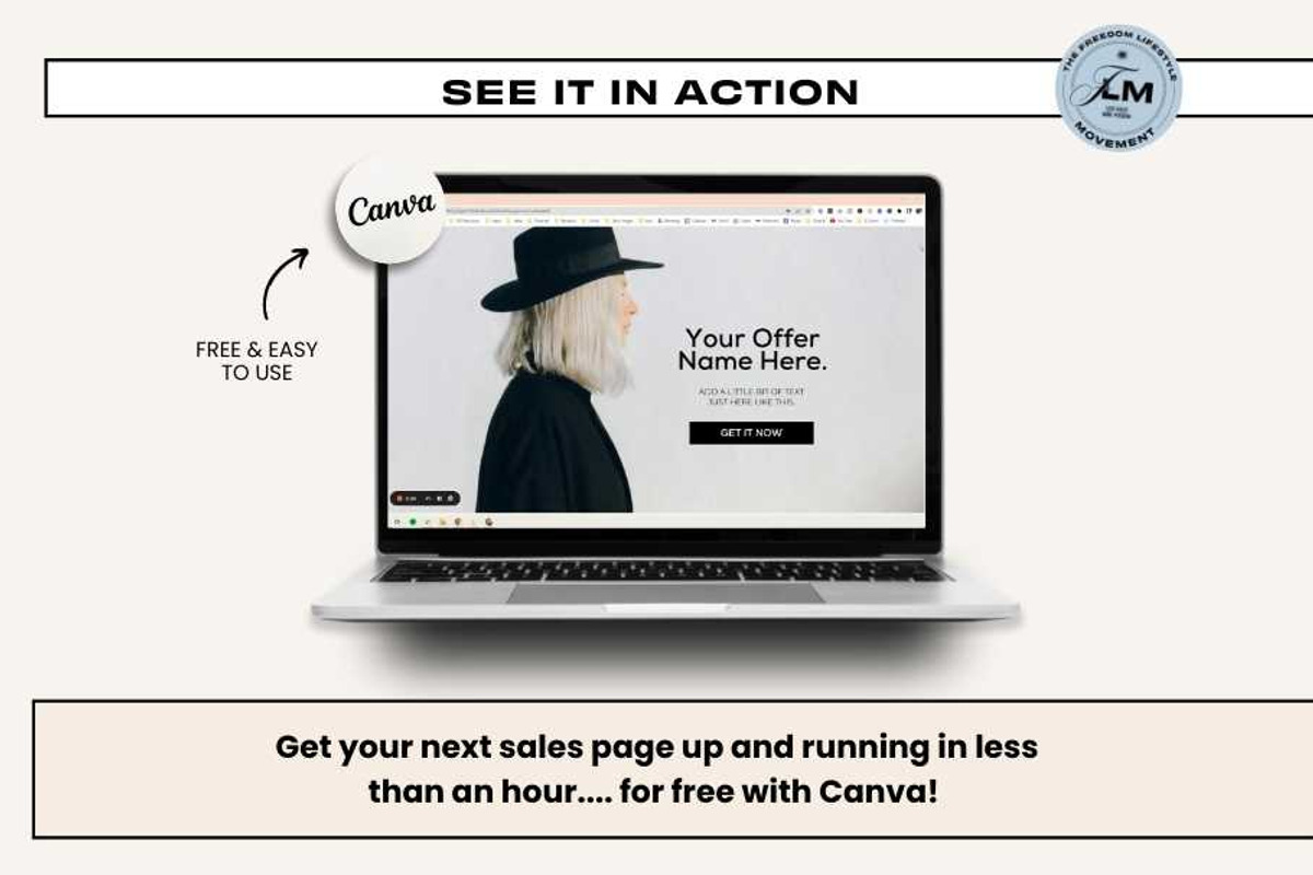 Canva Sales Page - Black and Beige, a Templates & Theme by Freedom Business Shop (Photo 2 of 10)
