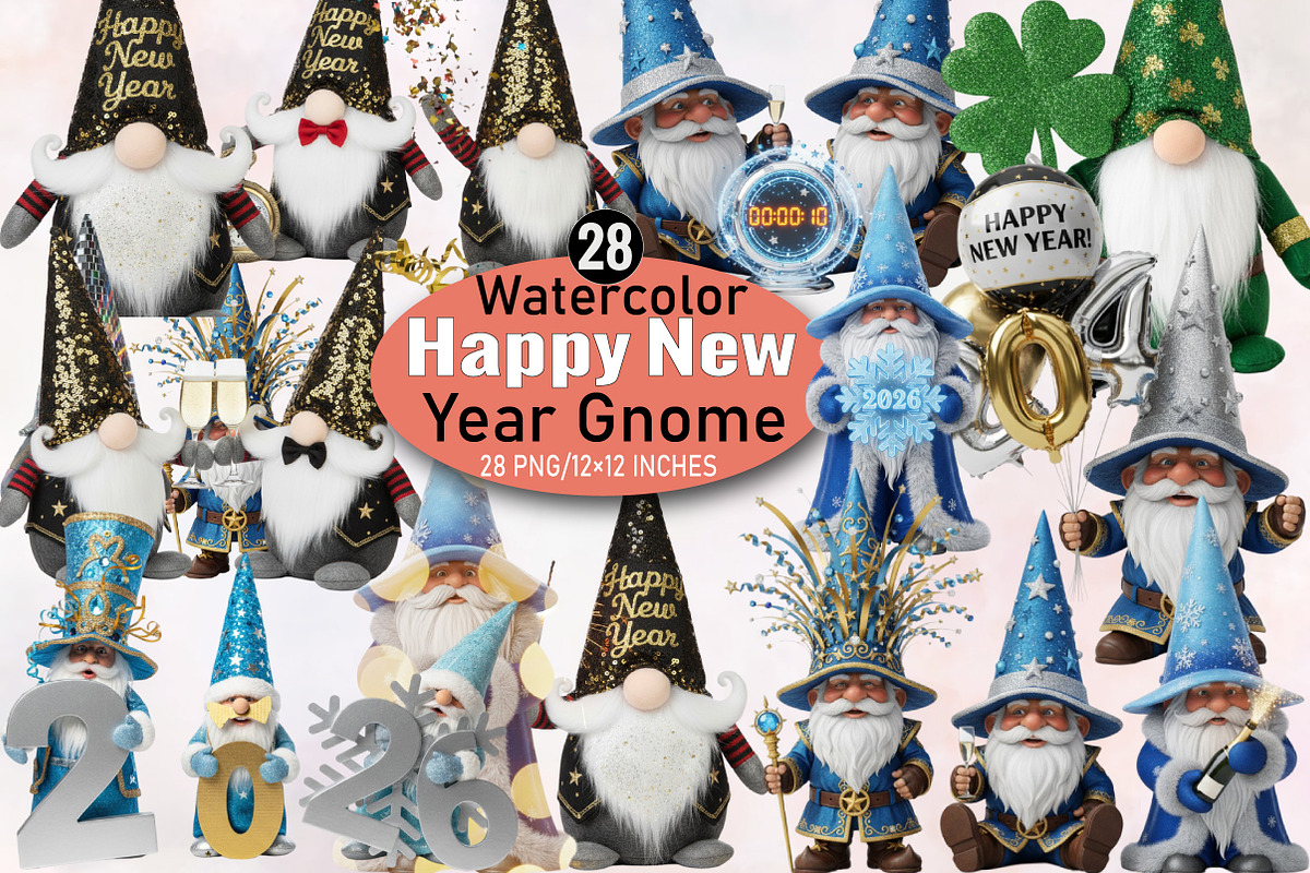 Gnome New Year Graphics, Gnome Bundl, an Illustration by SVGArt (Photo 1 of 8)