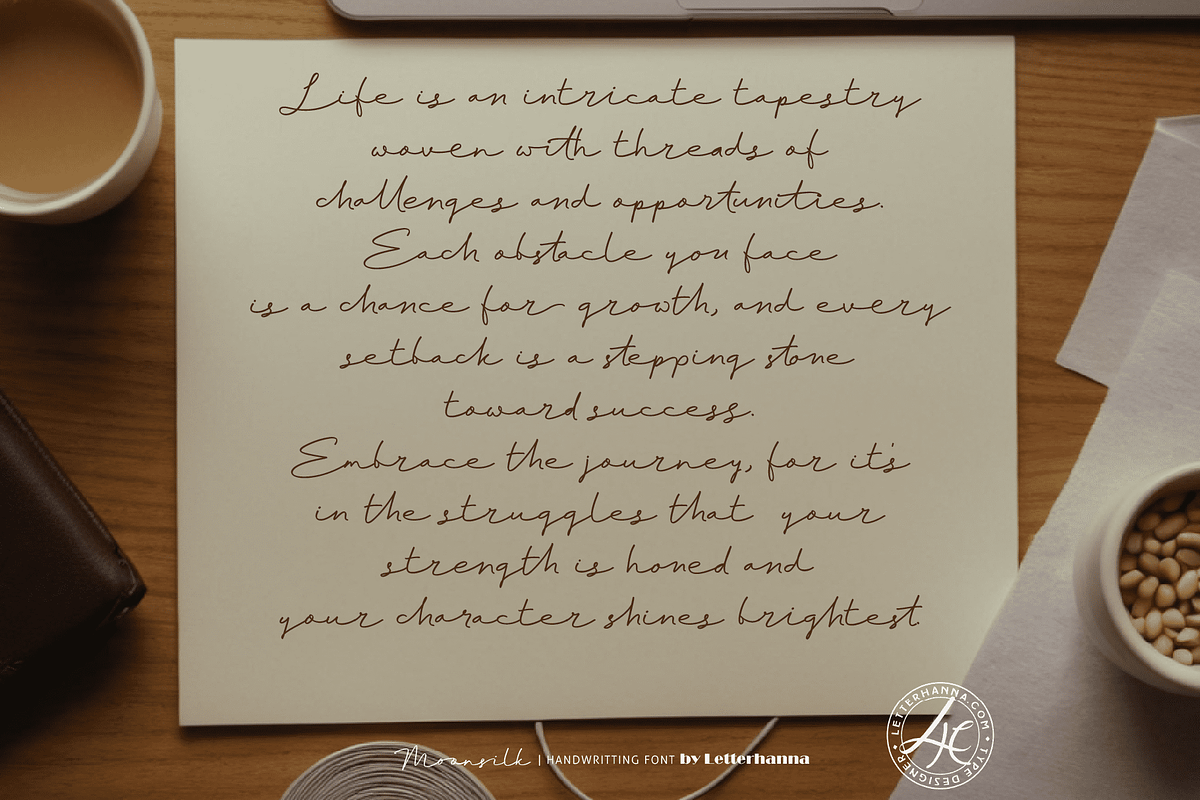 Moonsilk Font, a Handwritten Font by Letterhanna Studio (Photo 6 of 15)