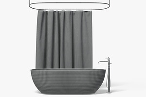 Closed Shower Curtain 3D Model