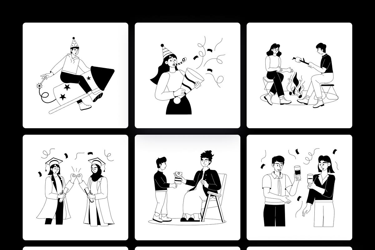 Animated Party and Celebration, a Person Illustration by Prosymbols (Photo 10 of 11)
