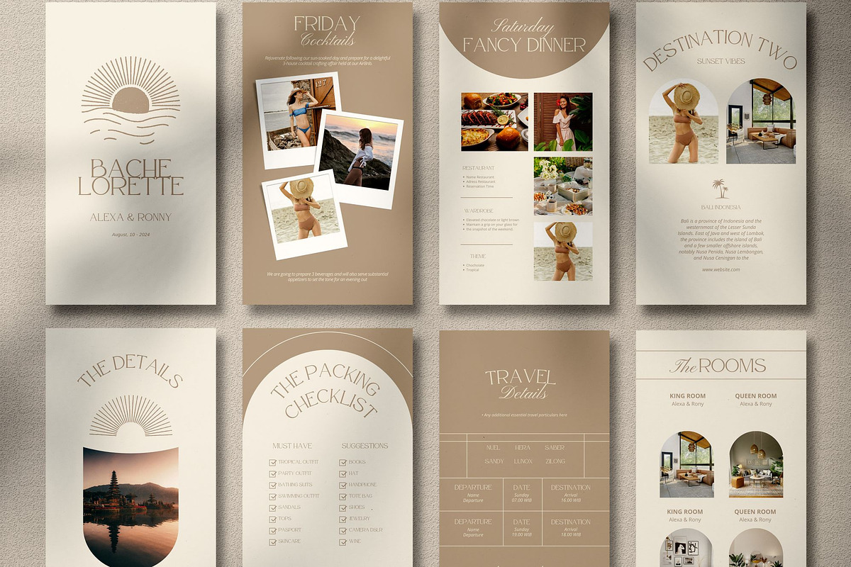 Minimal Bachelorette Itinerary Canva, a Presentation Template by SKY CREATION (Photo 4 of 7)