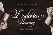 Esdoria Journey, a Script Font by Joko Setiono (Thumbnail 1 of 16)