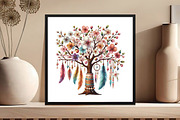 Watercolor  Boho Spring Clipart, an Illustration by DreamCafeArt (Thumbnail 5 of 5)