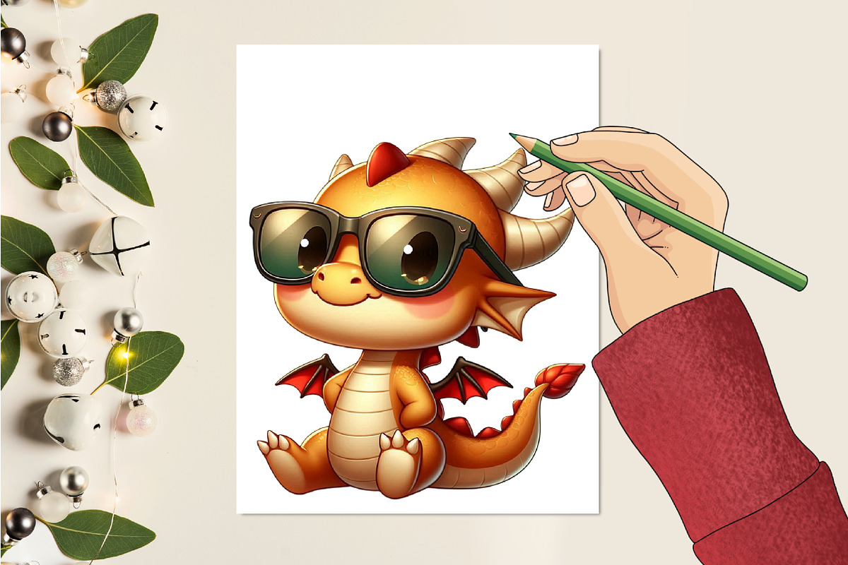 Cute Baby Dragon Clipart, an Animal Illustration by RobertsArt (Photo 4 of 7)