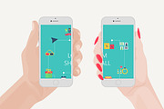Hands holding iphone. Place ur image, a Background Graphic by Lemberg Vector (Thumbnail 1 of 2)