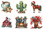 Watercolor Western Christmas Clipart, an Illustration by OK Design (Thumbnail 5 of 5)