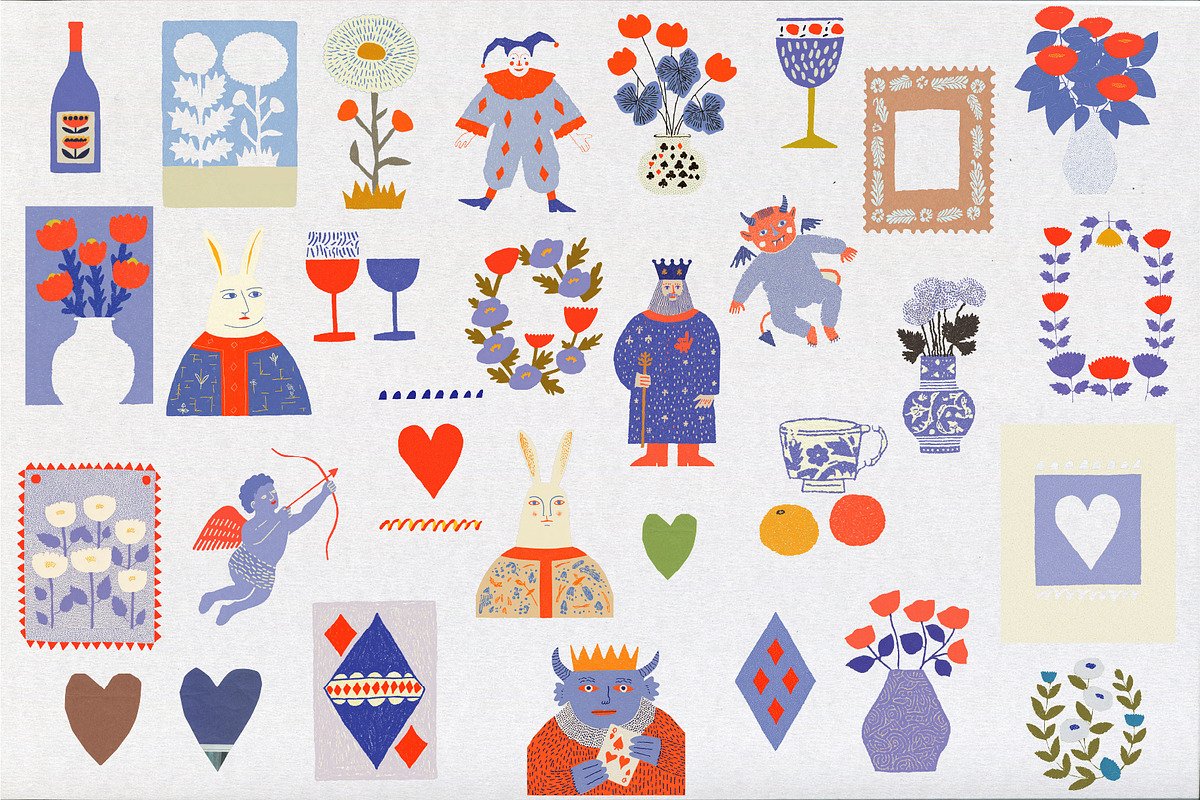 Vintage Valentine Collage Pack, an Object Illustration by Aleks.Flaks (Photo 3 of 18)