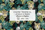 Exotic Tropical Jungle-Tiger Pattern, a Pattern Graphic by StudioGlouna (Thumbnail 1 of 5)