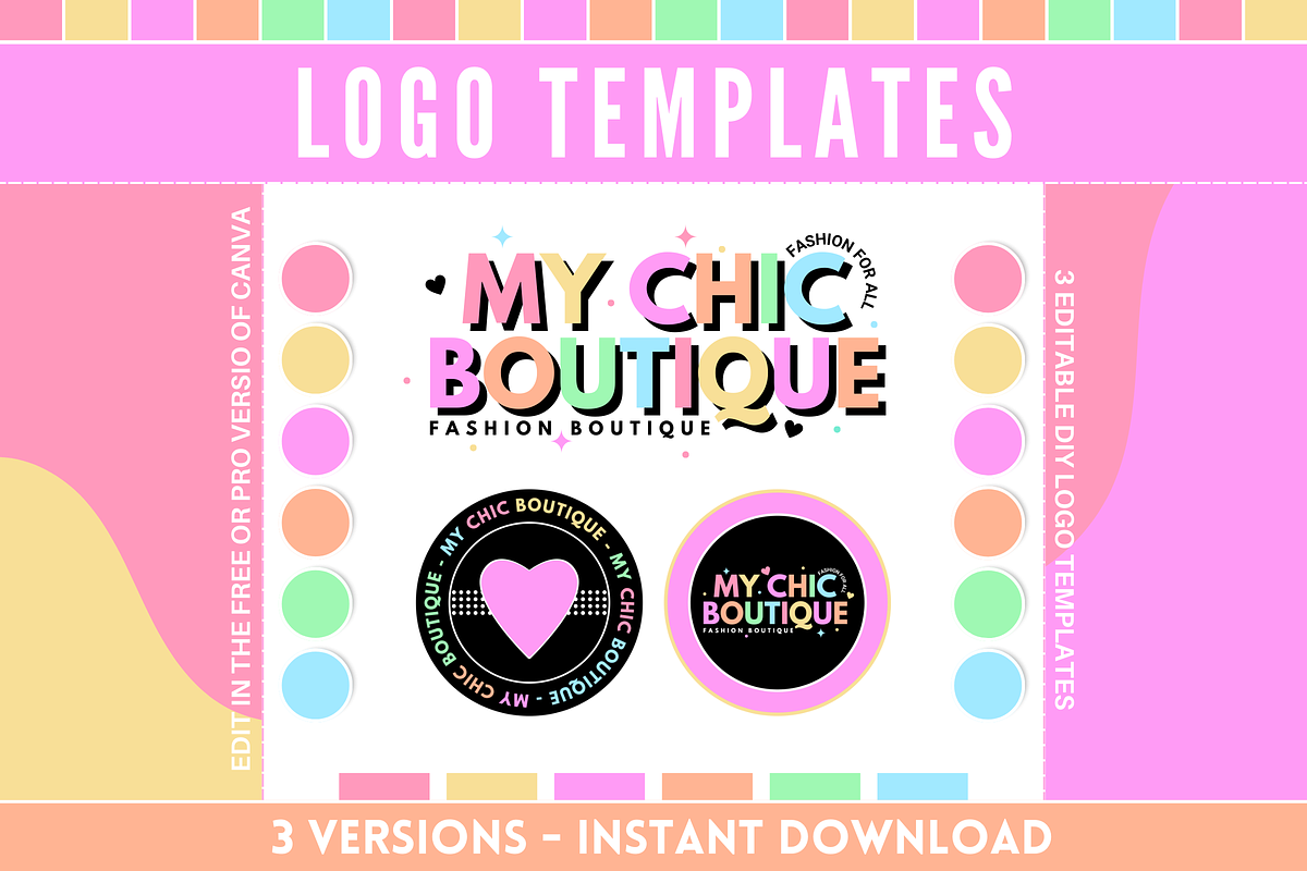 Pastel Neon Logo Templates, a Branding & Logo Template by SunshineStudioBoutique (Photo 1 of 9)