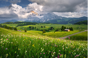 Scenic landscape with vibrant, a Nature Photo by den-belitsky