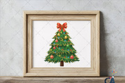 Glitter Christmas Tree Coquette Bow, an Illustration by Creative Art (Thumbnail 3 of 6)
