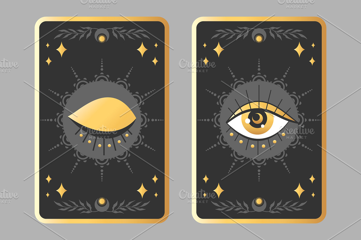 Golden Eye Tarot Cards, a Decorative Illustration by PsychocheArt (Photo 1 of 3)