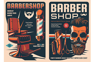 Barbershop Skull With Mustaches