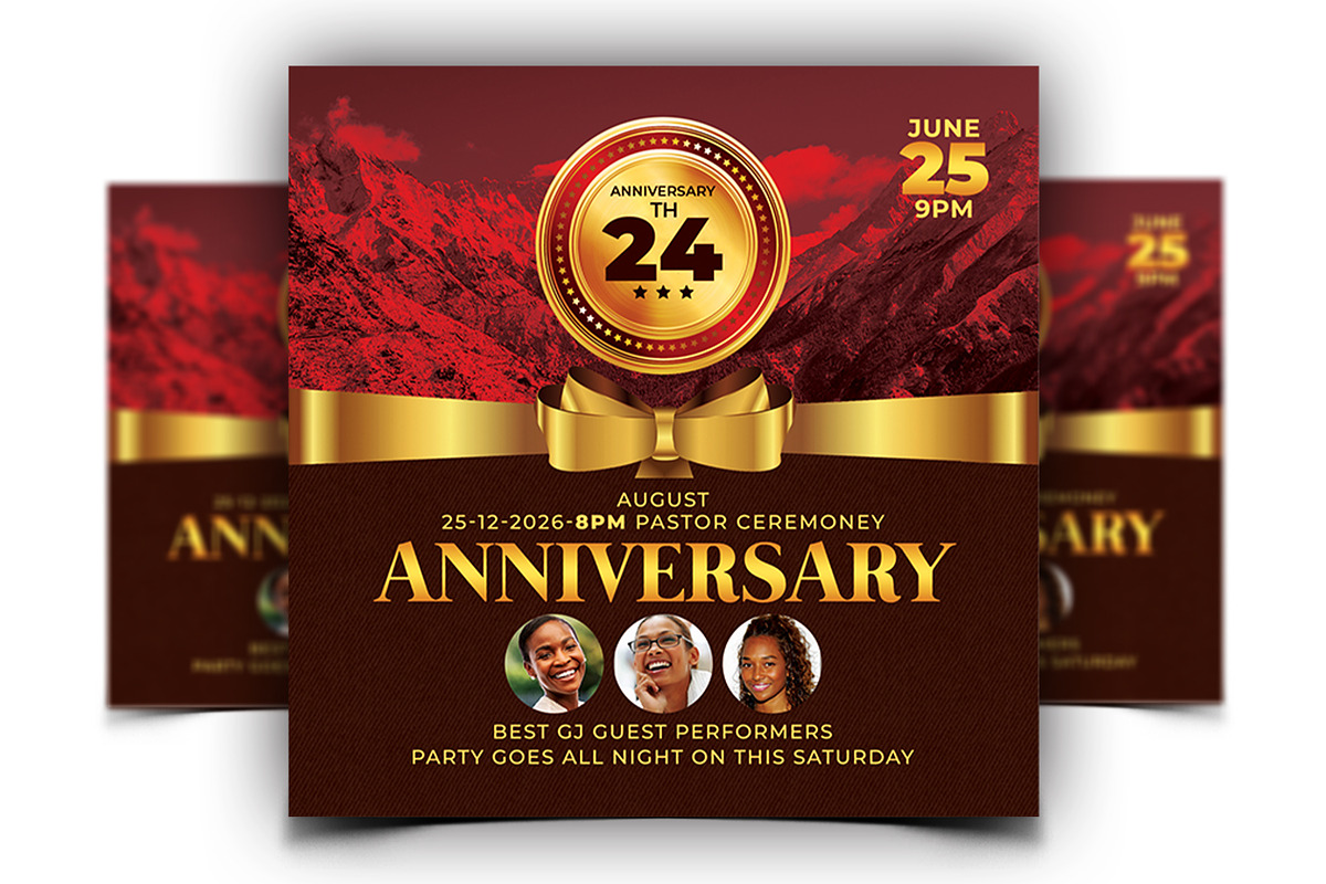 Church Anniversary Service Program T, a Flyer Template by AfzaalGraphics (Photo 1 of 2)