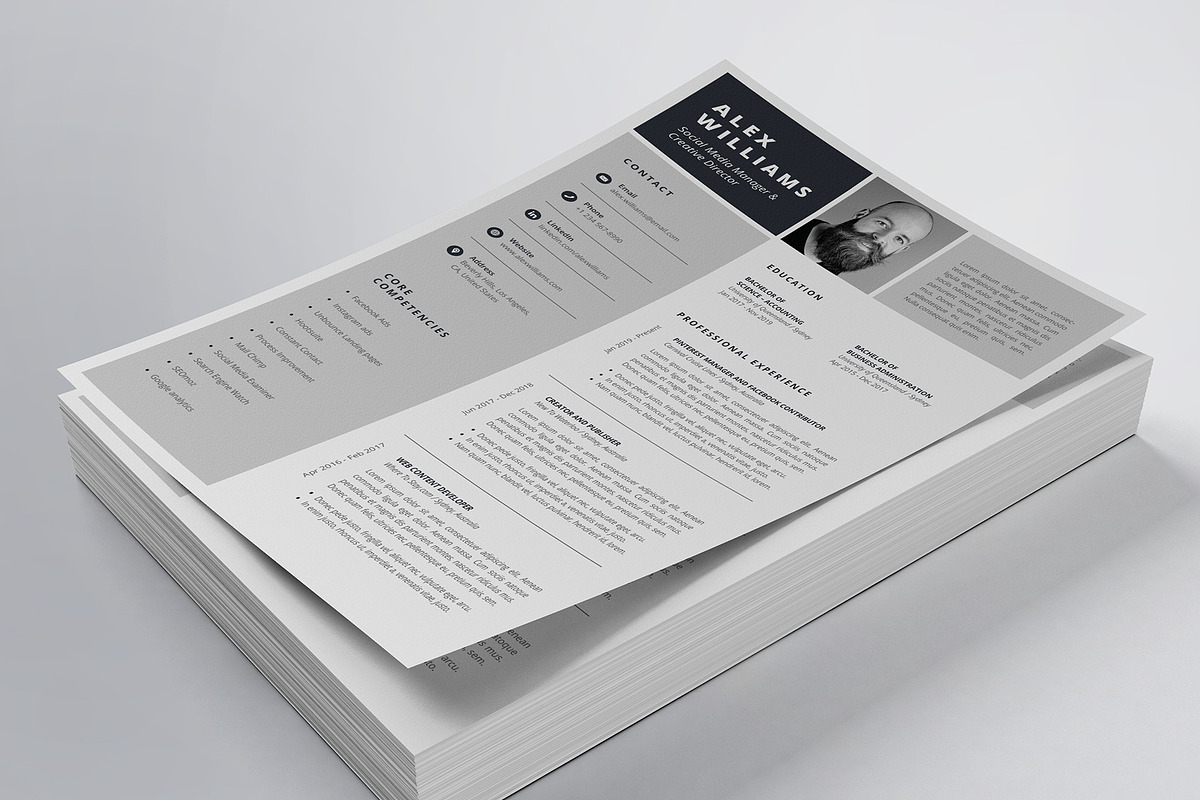 Clean Resume/CV Template, a Resume Template by Glassymart