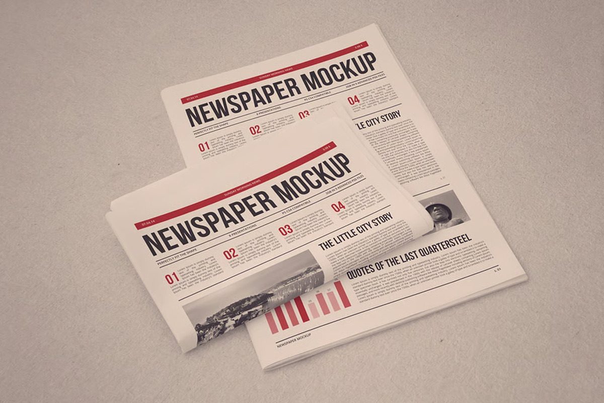 Newspaper Mock-up, an Advertising Mockup by zippypixelstudio (Photo 2 of 14)