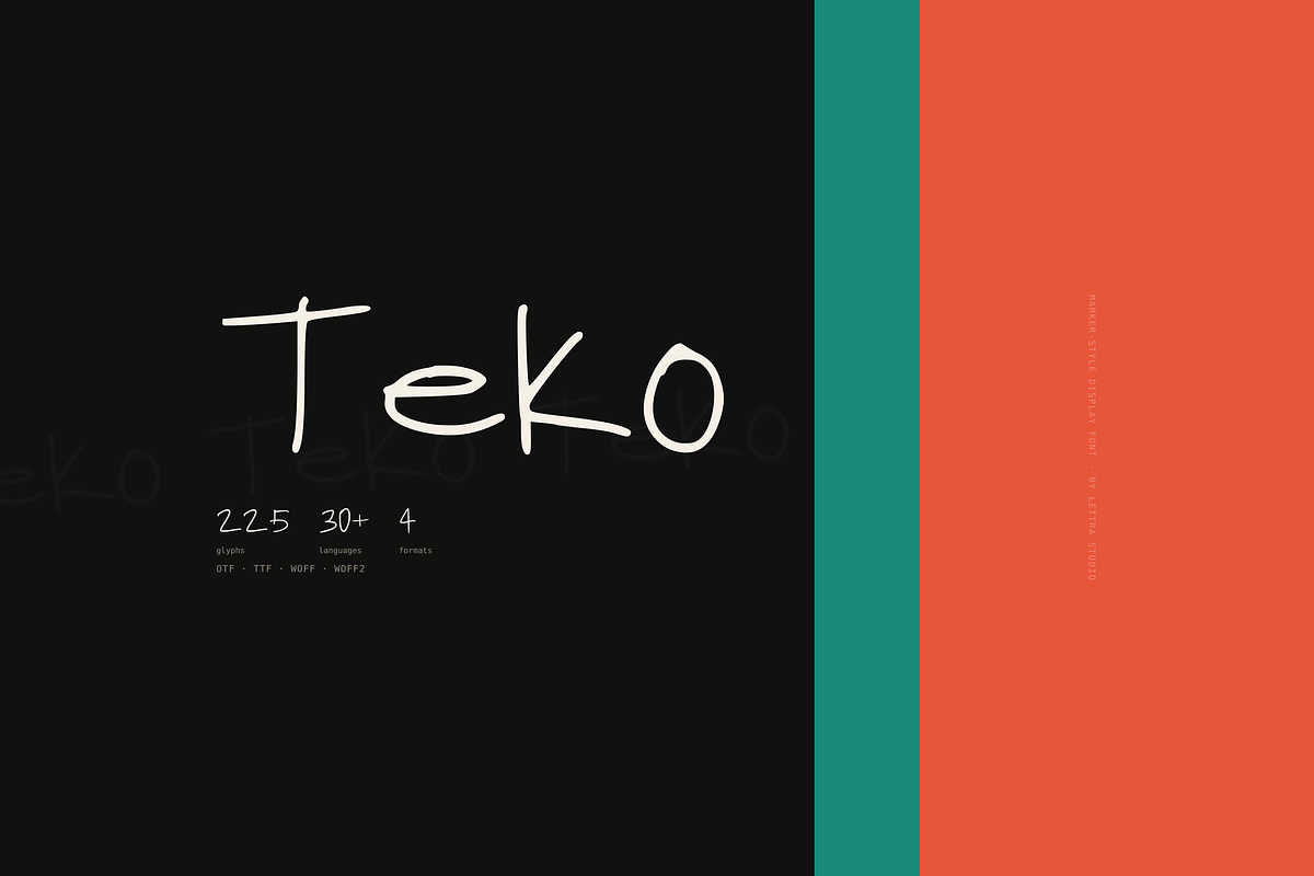 Teko — Marker-Style Display Font, a Handwritten Font by Lettra Studio (Photo 11 of 11)