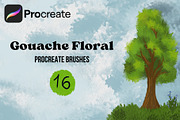 Gouache Floral Procreate Brushes, a Brush Add-On by Elatedowl (Thumbnail 1 of 4)
