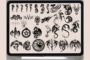 Dragon Tribal Tattoo Brush Stamp