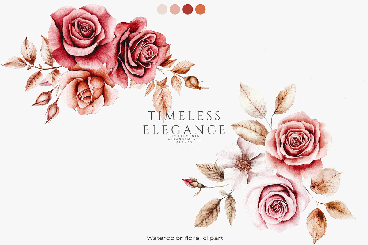 vintage roses elegant florals set, a Decorative Illustration by Patishop Art (Photo 5 of 13)