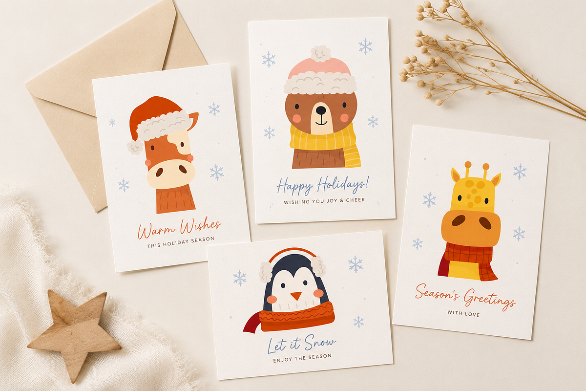 Christmas Animals Illustrations, a Seasonal Illustration by Anna Studio (Photo 8 of 12)
