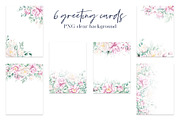 Pink and white watercolor flowers, a Card Template by Larisa Maslova (Thumbnail 11 of 12)
